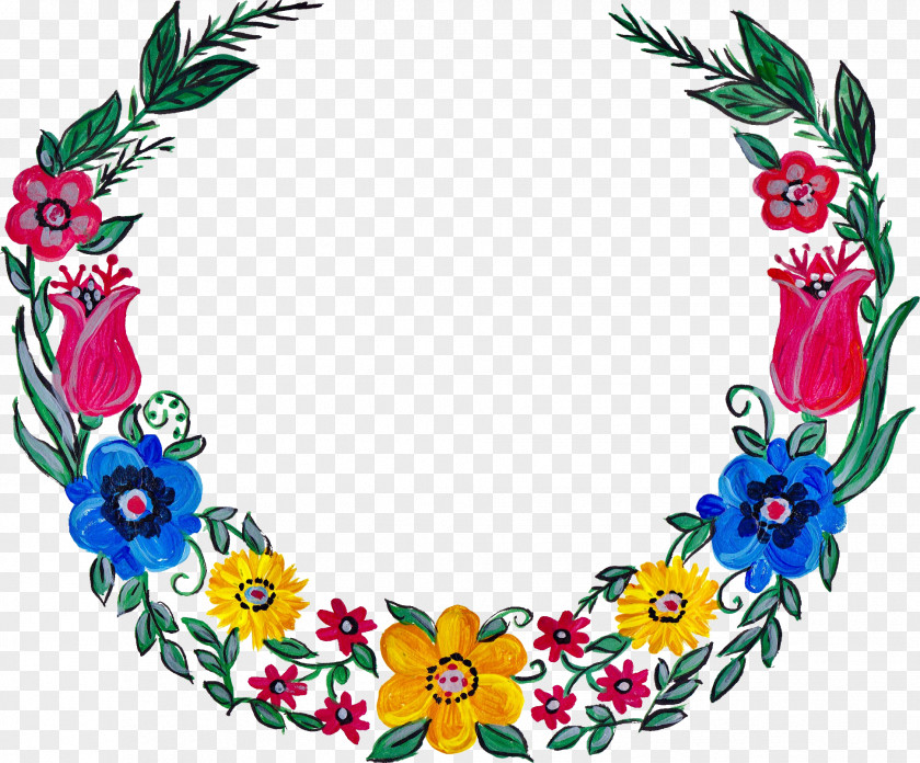 Painting Floral Design Watercolor Flower Wreath PNG