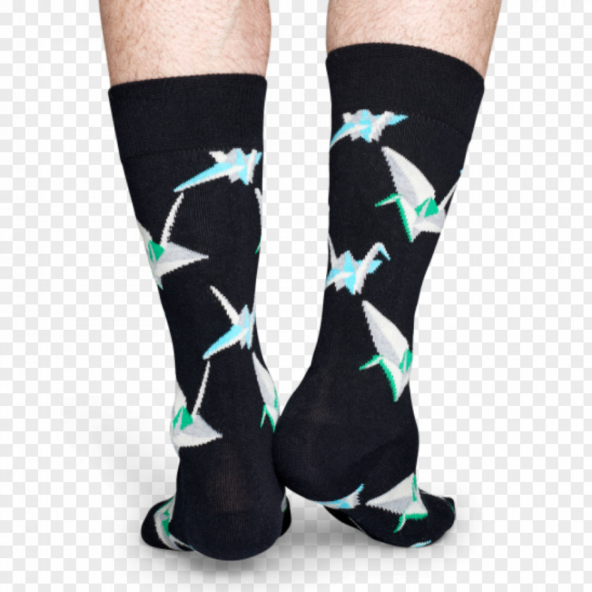 Paper Cranes Crew Sock Calf Happy Socks Fashion PNG