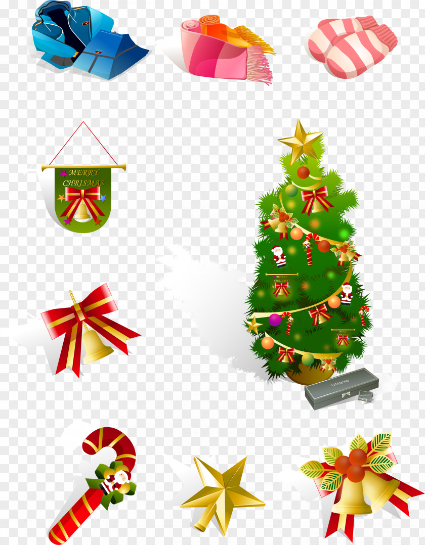 Christmas Tree Decoration Collection Candy Cane Ornament PNG