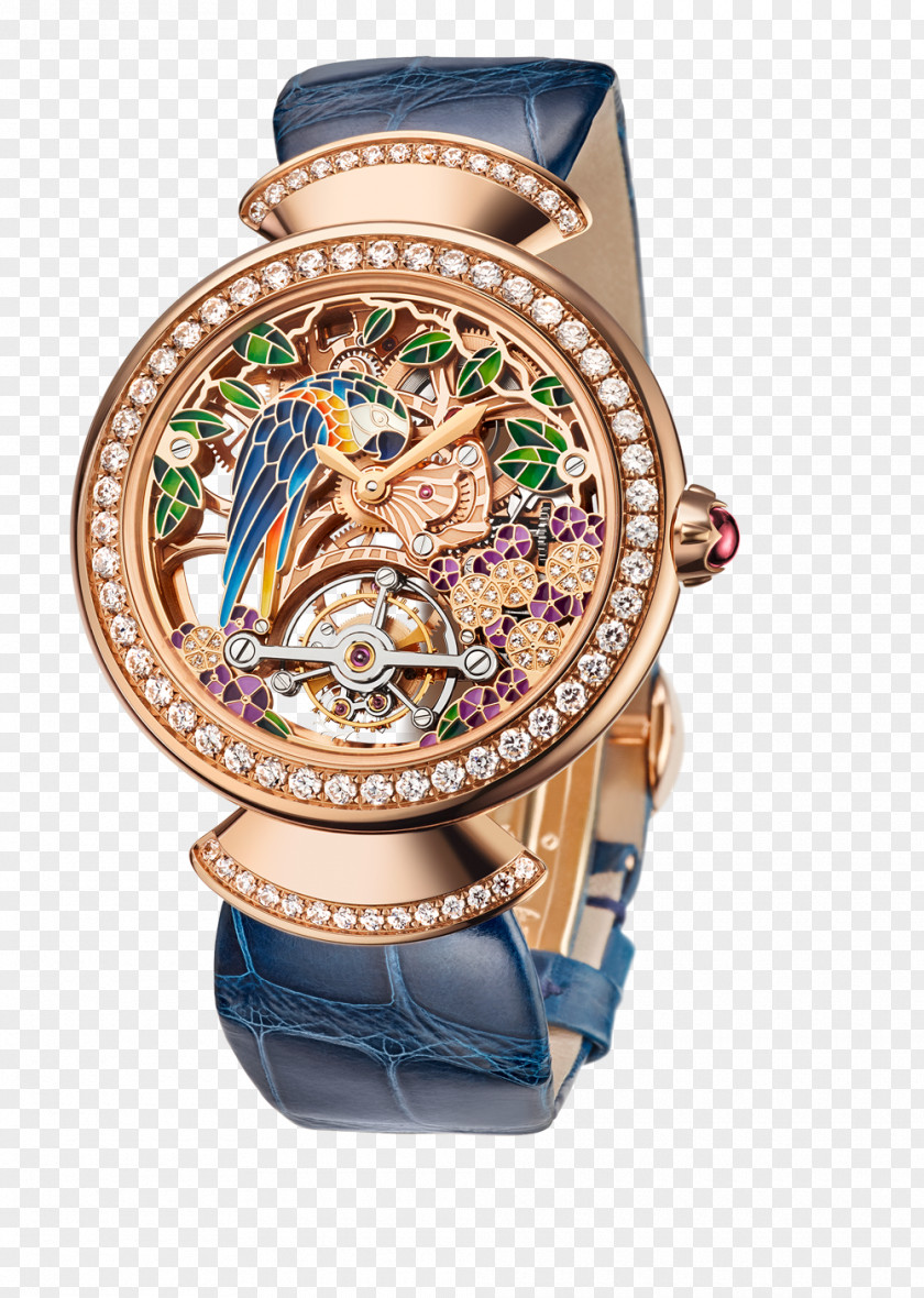 Bulgari Rose Gold Watch Female Table Carved Hollow Chanel Jewellery Tourbillon PNG