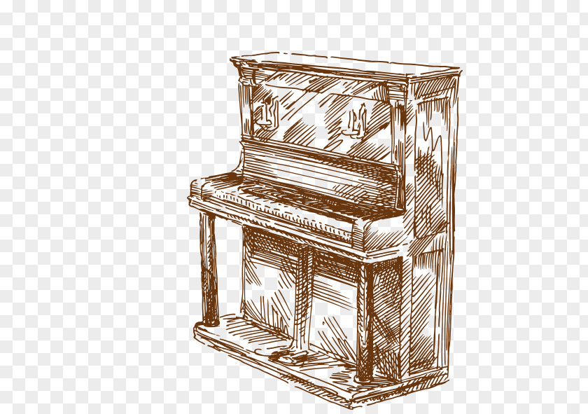 Hand-painted Piano American Frontier Stock Royalty-free Illustration PNG