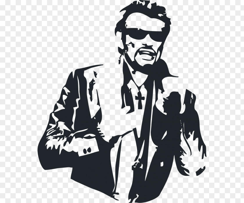 France Johnny Hallyday Black And White Sticker Drawing PNG