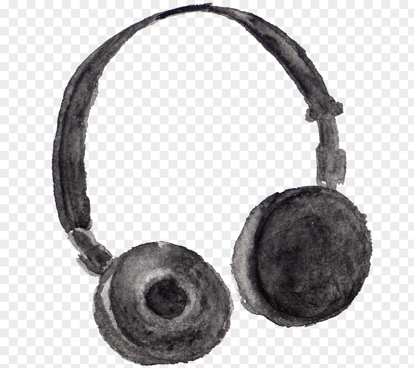 Hand-painted Headphones Camera Drawing Watercolor Painting PNG