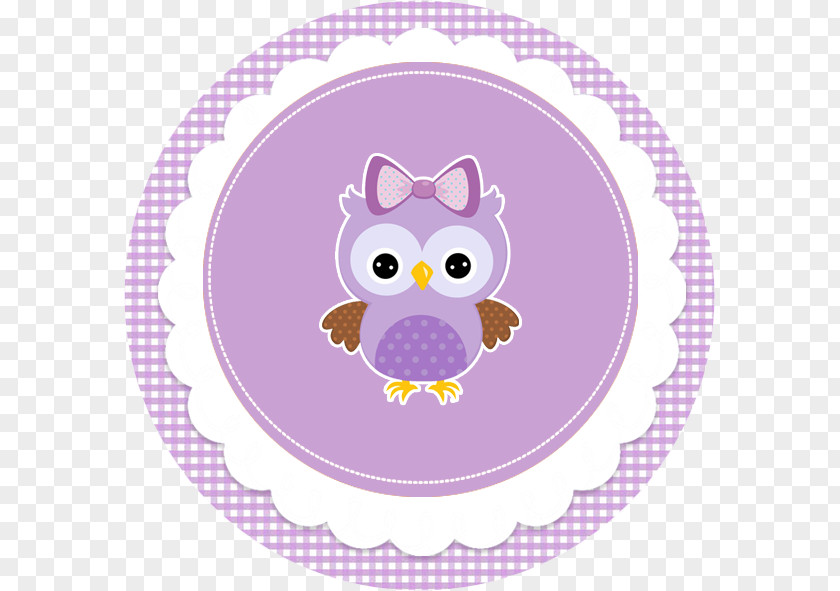 Owl Little Baby Shower Cupcake Label PNG