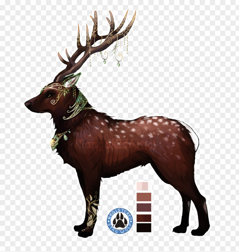 Sika Deer Reindeer Antler Gray Wolf Puppy PNG