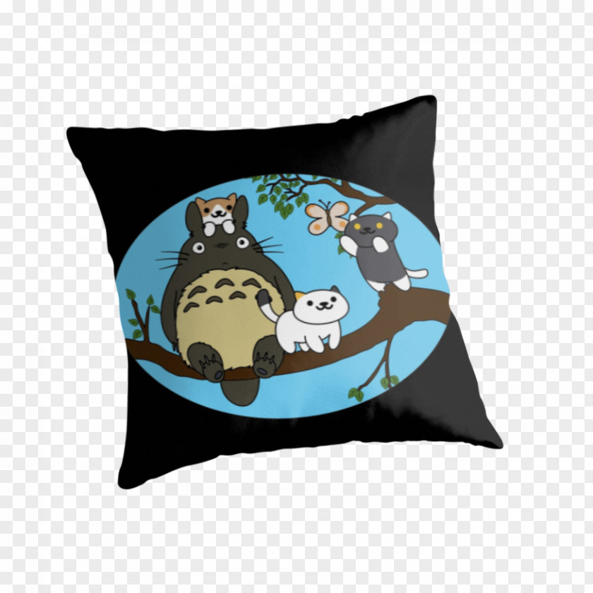 Totoro Throw Pillows Textile Cushion Material PNG