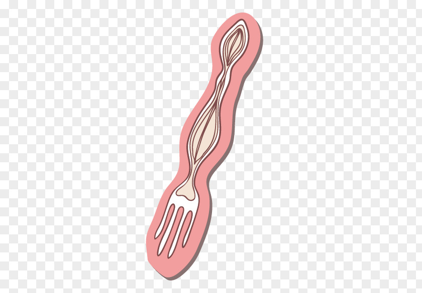 Lovely Hand-painted Cartoon Fork Buffet Spoon PNG