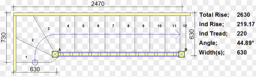 Stairs Plan Line Angle PNG