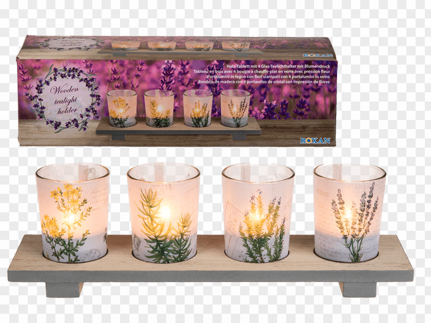 Candle Tealight Glass Wood Tray PNG
