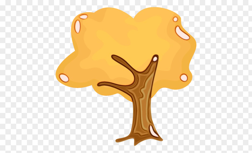 Cartoon Yellow Line Tree Symbol PNG