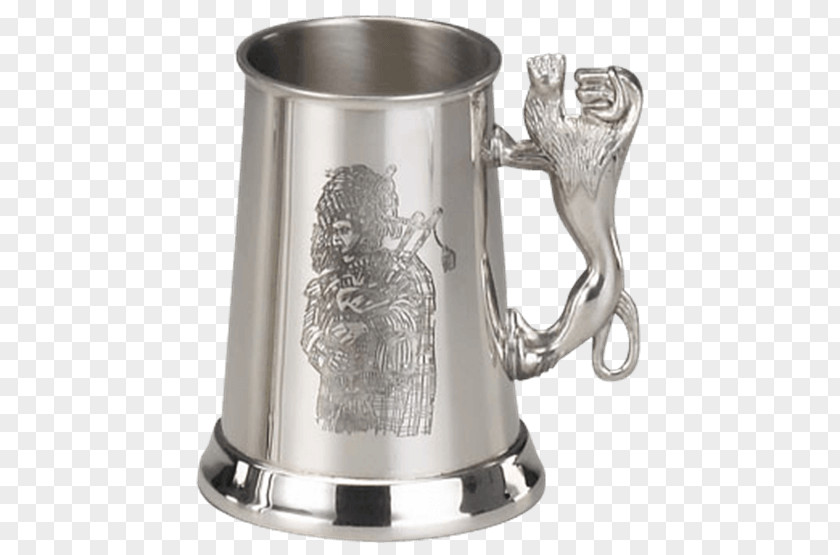 Mug Tankard Pewter Silver Handle PNG