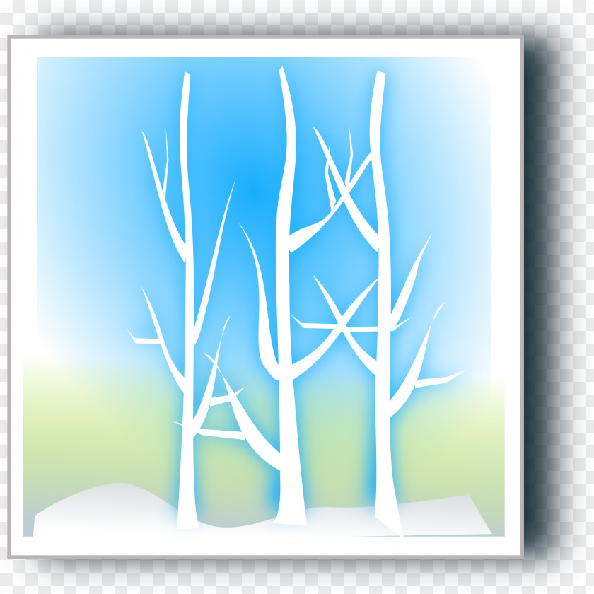 Watercolor Christmas Tree Blue Winter Snowflake Season Clip Art PNG