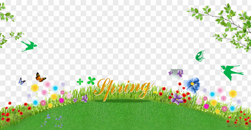 Cartoon Spring Field Download PNG