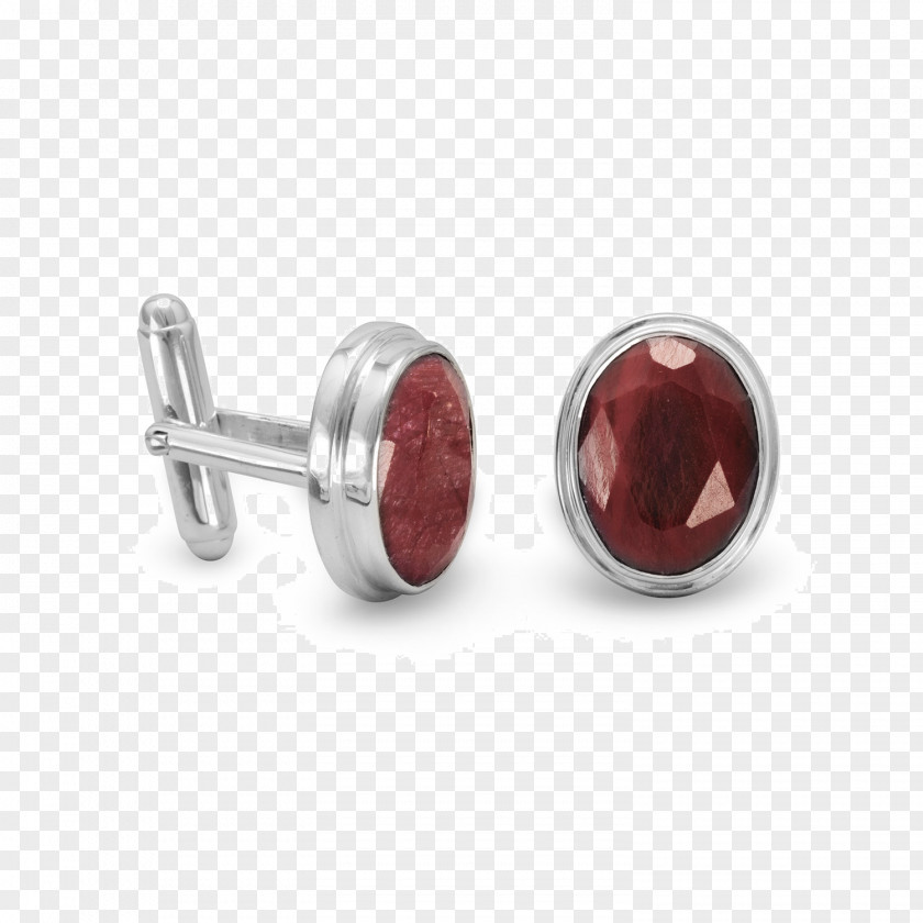 Ruby Earring Cufflink Tie Clip PNG