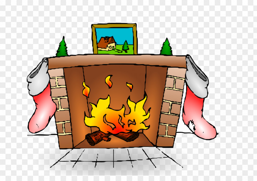 Bonfire Clipart Christmas Stockings Fireplace Chimney Clip Art PNG