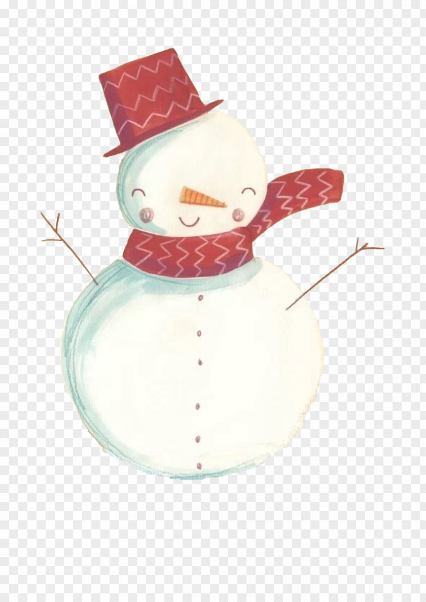 Cute Cartoon Snowman Doll Scarf Hat PNG