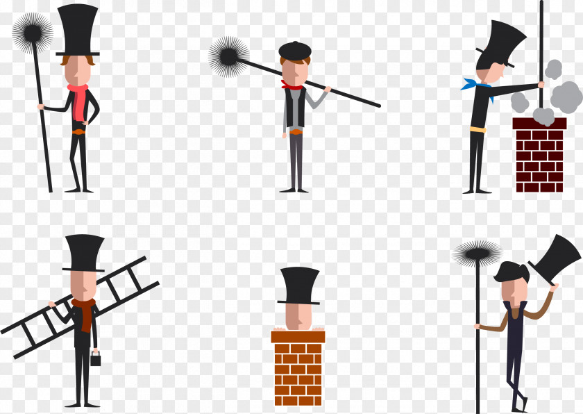 Vector Chimney Cleaning Santa Claus Sweep PNG