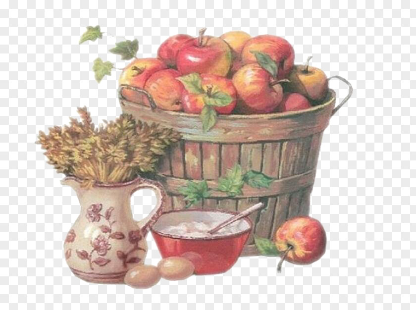 Basket Of Apples Apple Drawing Painting Food PNG