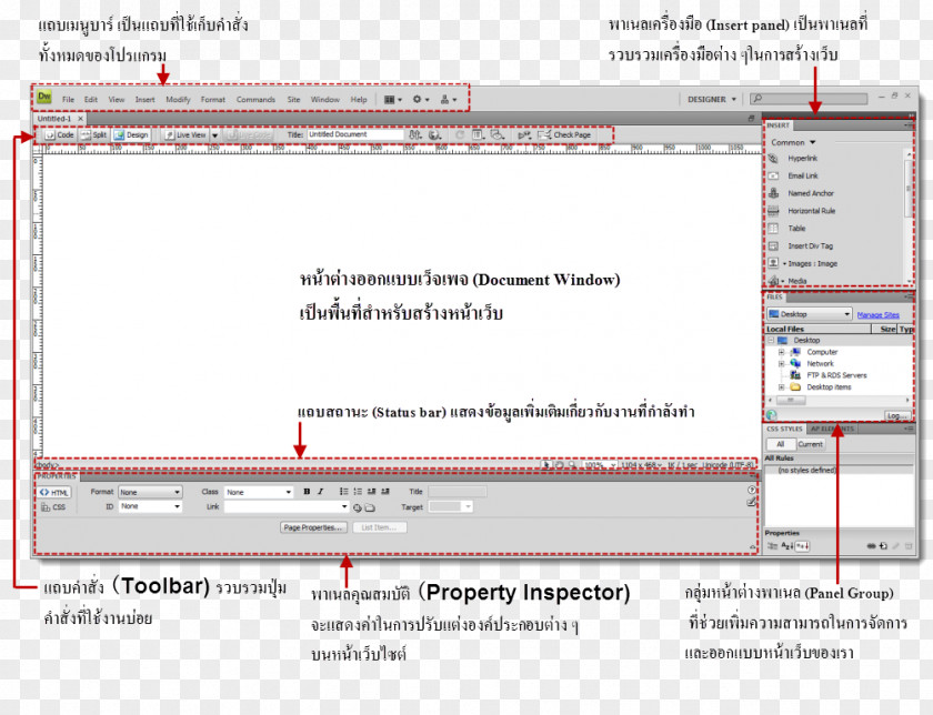 Dreamweaver Computer Software Screenshot Line Area Font PNG