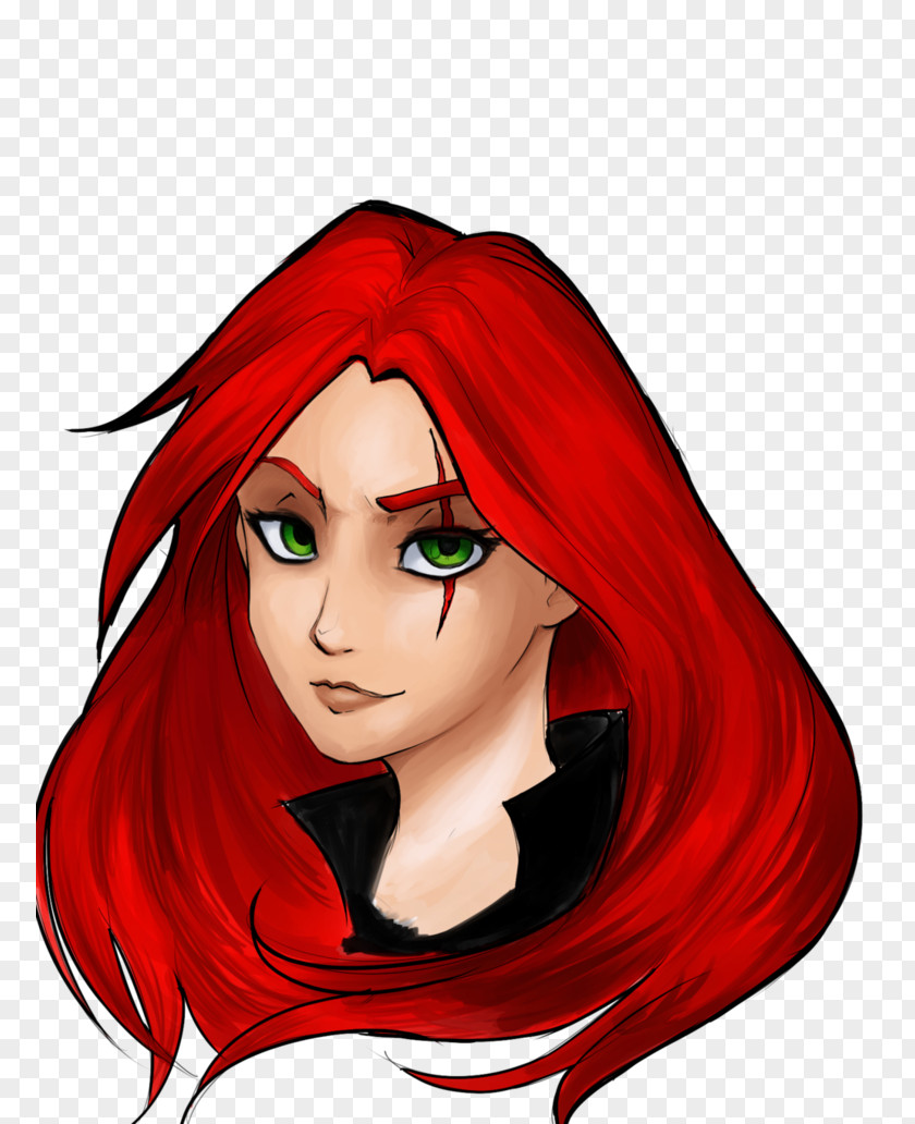 Hair Forehead Coloring Illustration Black Red PNG