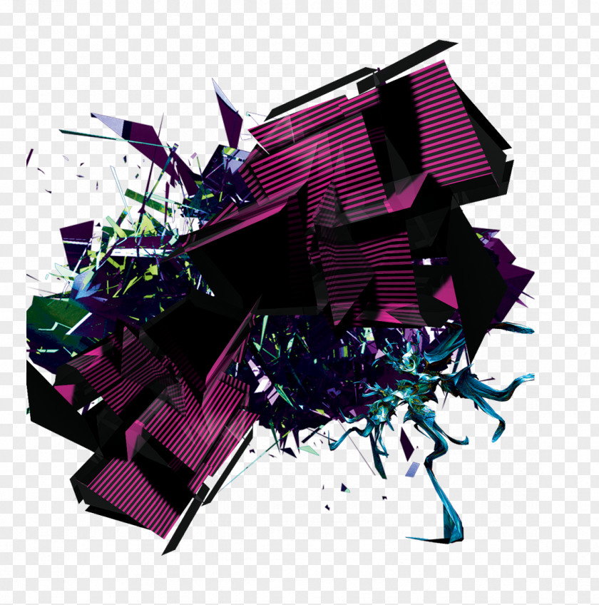 Purple Three-dimensional Polygon Graphic Design PNG