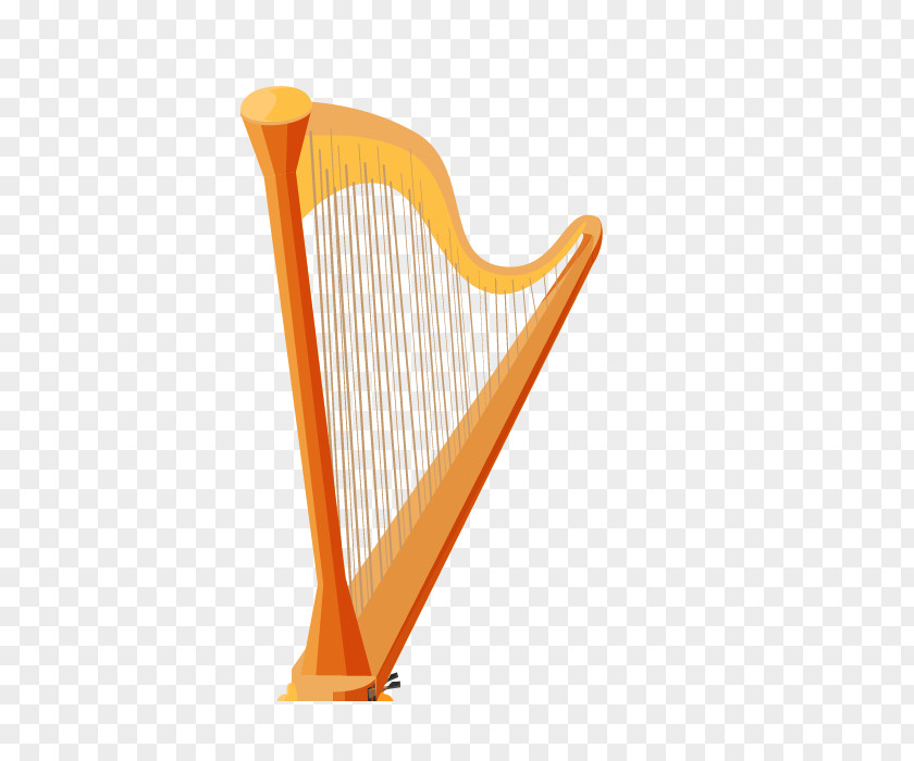 Vector Cartoon Harp Konghou String Instrument Musical PNG
