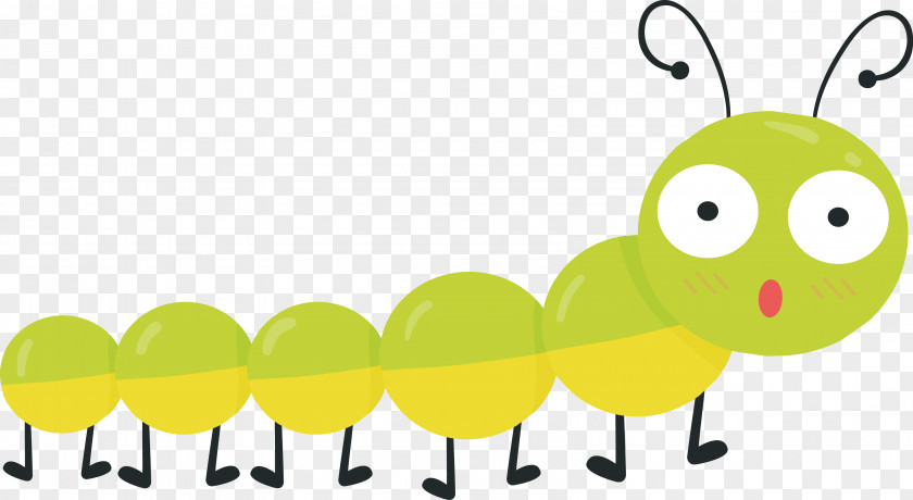Cartoon Spring Bug Caterpillar PNG