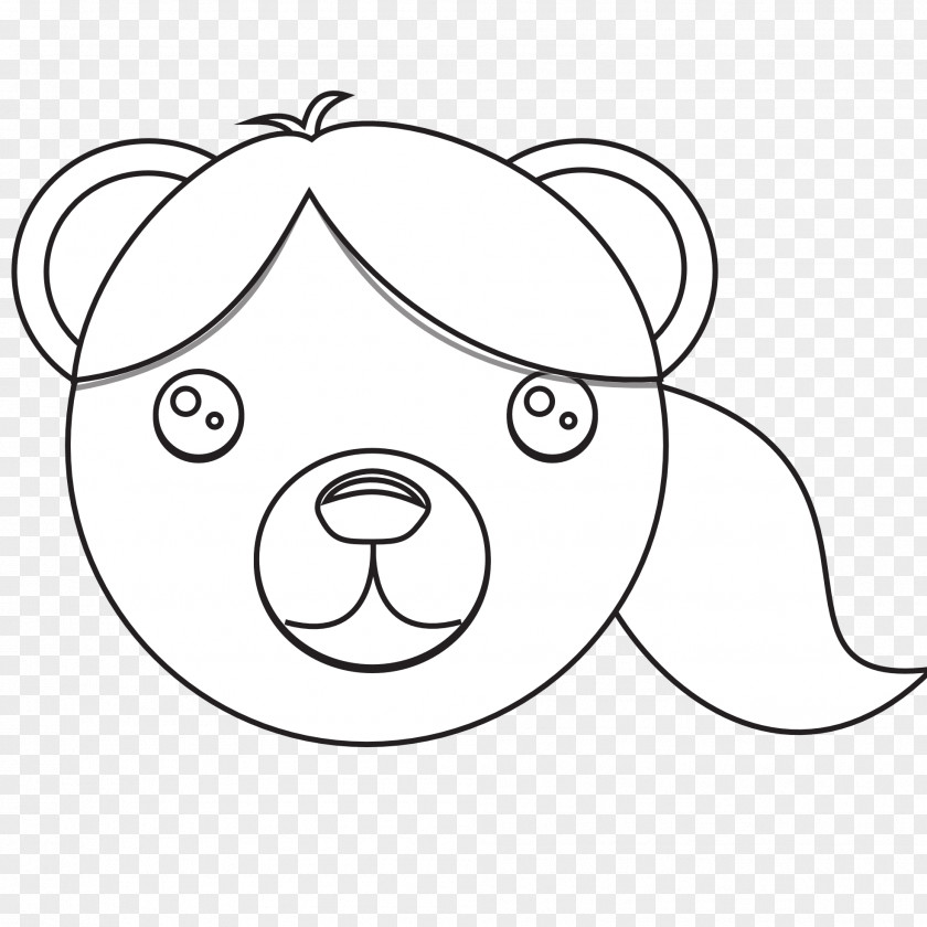 Bear Head Pattern Snout Whiskers Dog Canidae White PNG