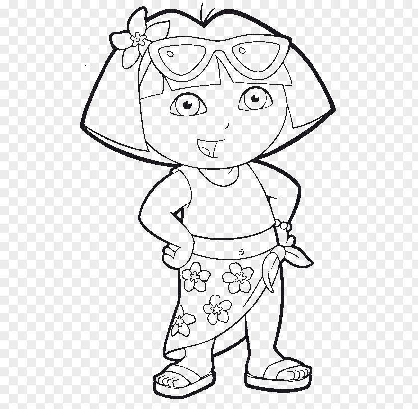 Dora Coloring Book Colouring Pages Christmas Boots The Monkey! Explorer PNG