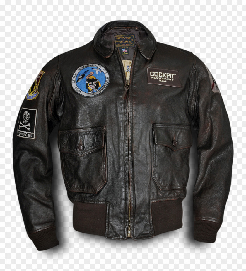 Flight Jacket Leather USS Forrestal (CV-59) 0506147919 Avirex PNG