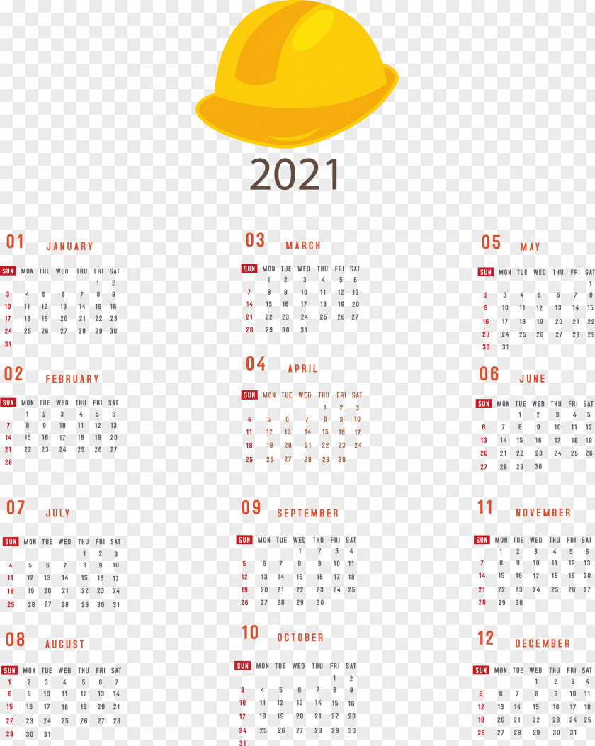 Printable 2021 Yearly Calendar PNG