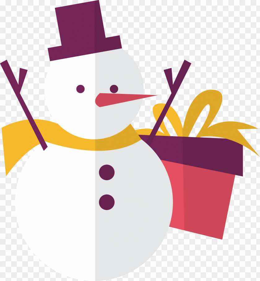 Snowman Pattern Christmas Gift Clip Art PNG