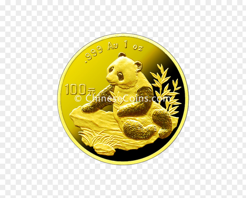 Coin Chinese Gold Panda Giant PNG