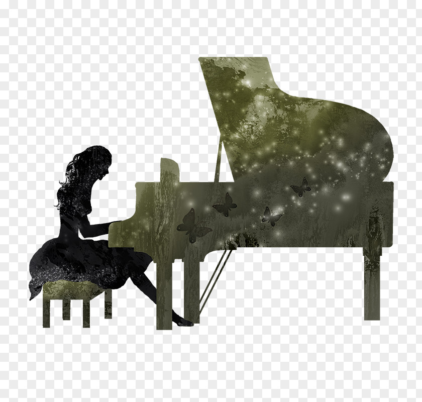 Piano Silhouette Music Illustration PNG Illustration, beauty clipart PNG