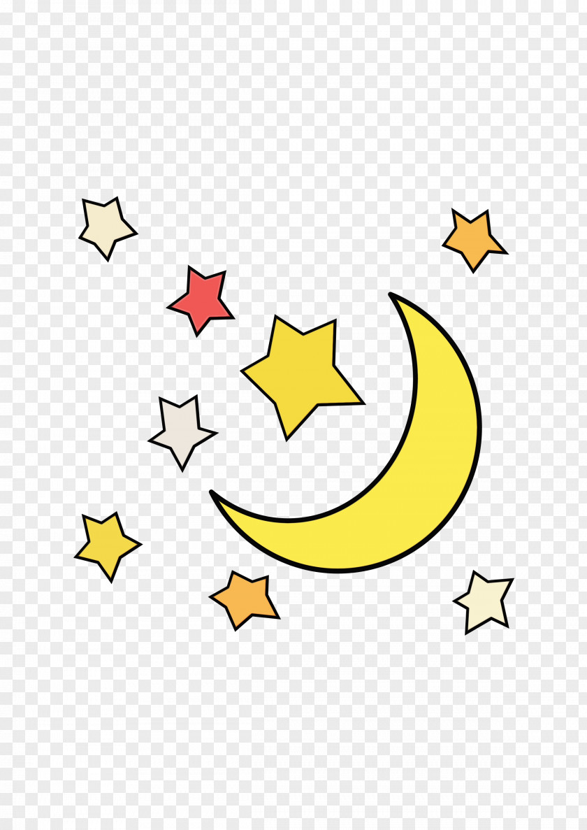 Symbol Star Yellow Line Icon Logo Crescent PNG