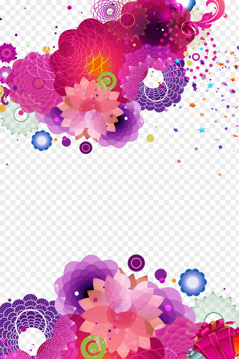 Colorful Flowers Design Gift Ideas PNG