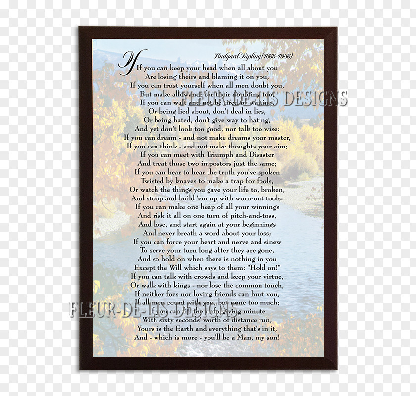 Commemorative Plaque PrintingOthers If By Rudyard Kipling PNG