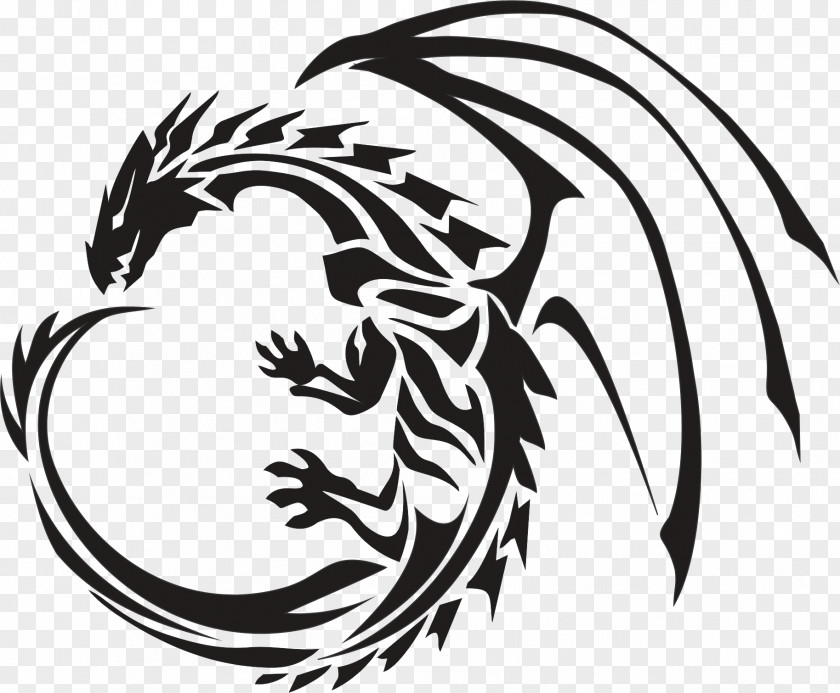 Tattoo Dragon Clip Art PNG