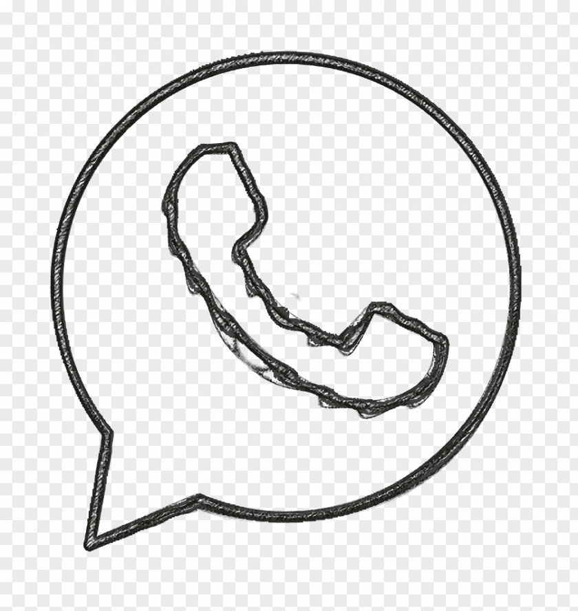 Blackandwhite Drawing Chat Icon Communication Message PNG