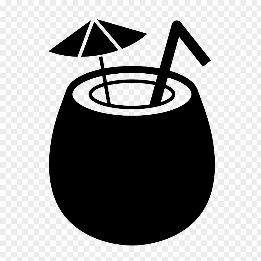 Coconut Water Milk Black And White Clip Art PNG