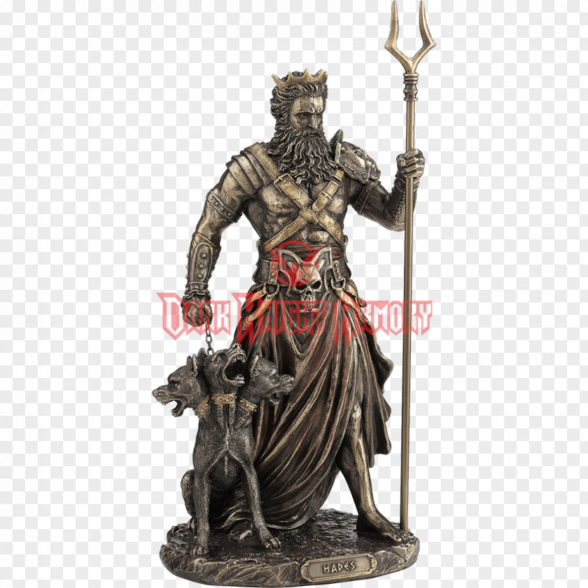 Greek Statue Hades Figurine Bronze Sculpture Mythology PNG