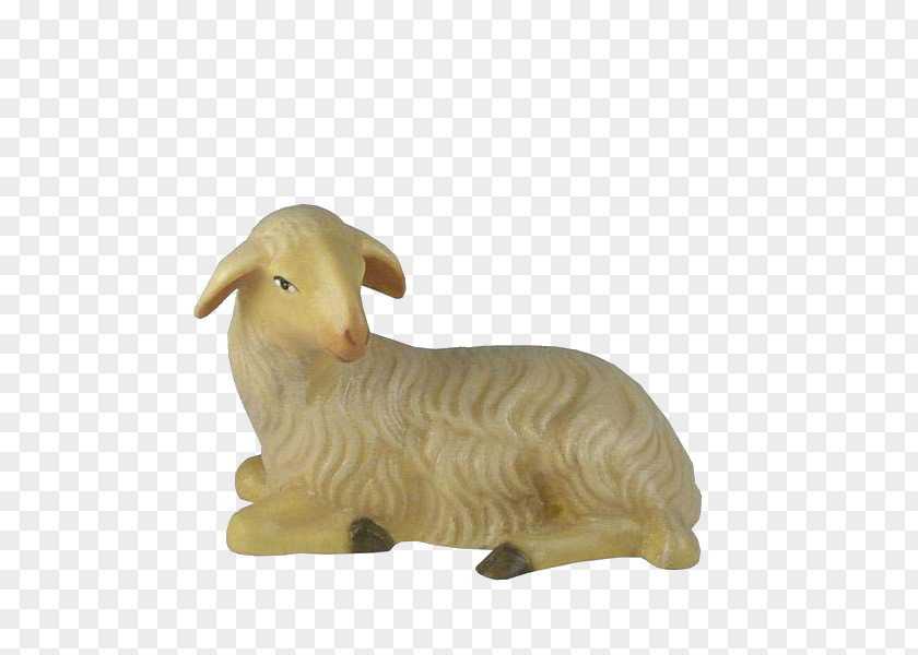 Sheep Nativity Scene Wood Goat Figurine PNG