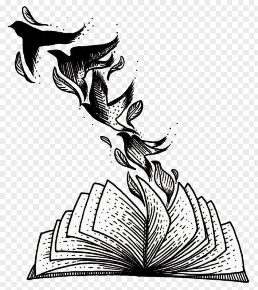 Book Tattoo Design Idea PNG