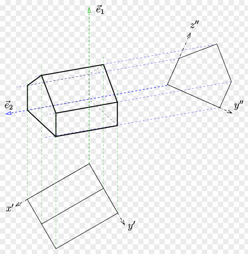 Einschneideverfahren Orthogonale Axonometrie Axonometry Aufriss Parallel Projection PNG