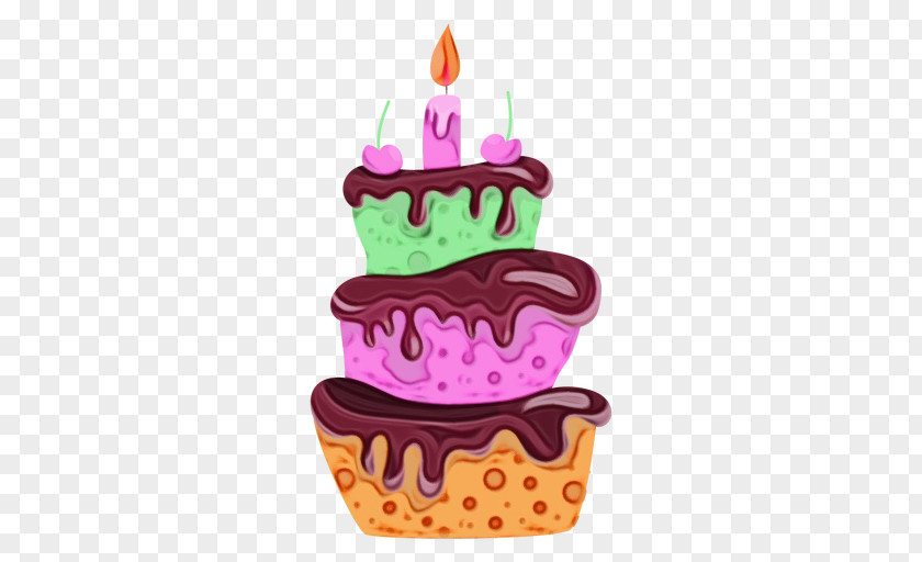 Pink Food Birthday Candle PNG
