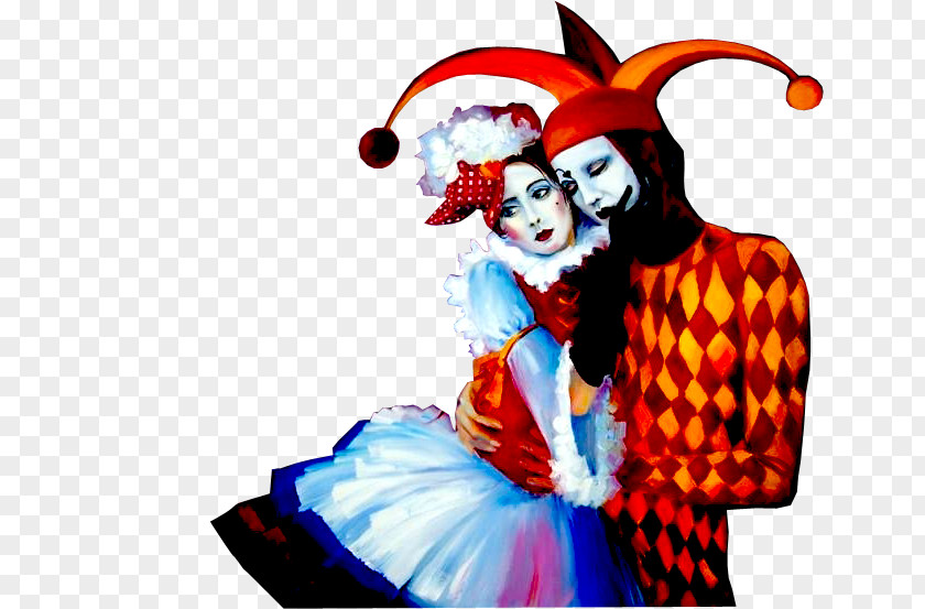 Clown Joker Pierrot Harlequin Mask PNG