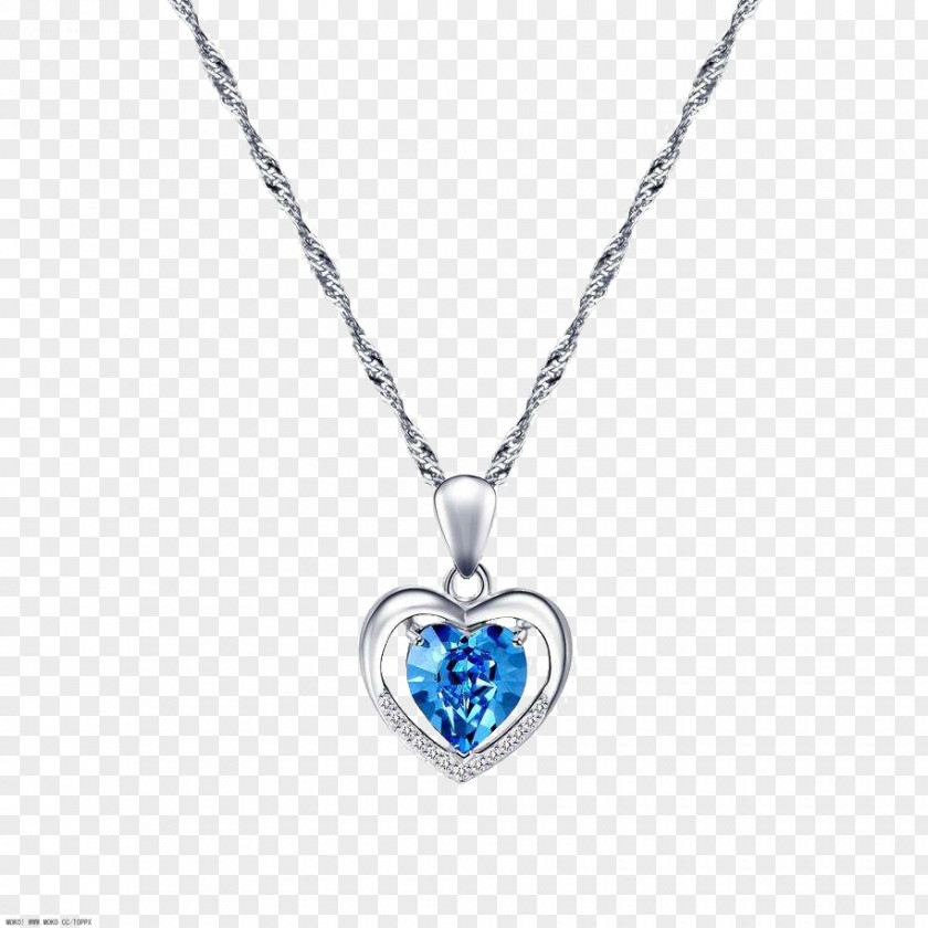 Gemstone Necklace Locket Blue PNG