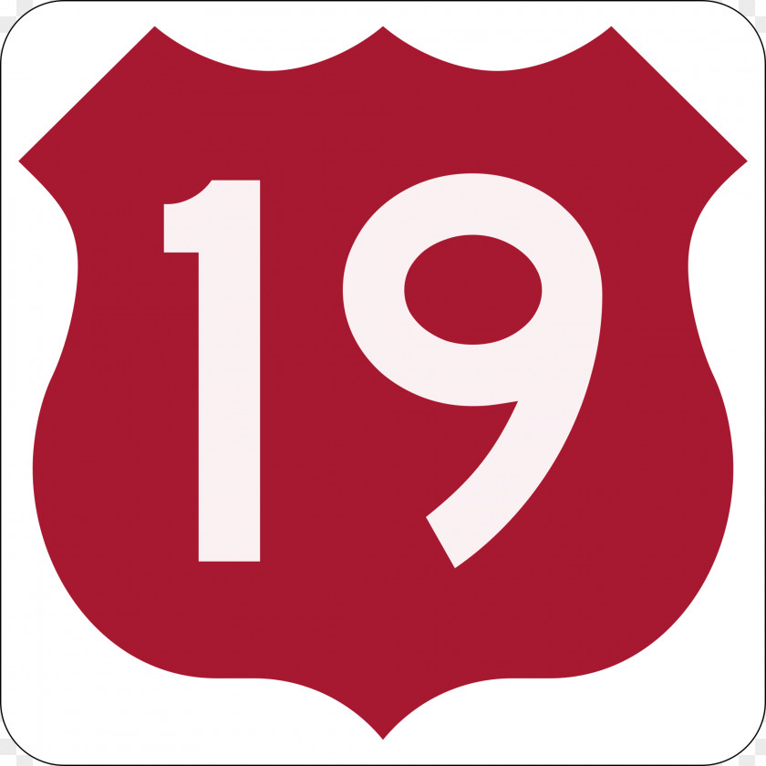 Red Numbers U.S. Route 19 In Florida Memphis Tarpon Springs Highway PNG