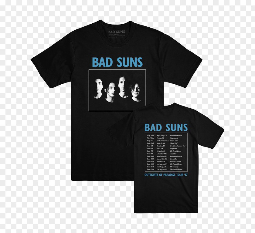 T-shirt Bad Suns Outskirts Of Paradise Heartbreaker Clothing PNG