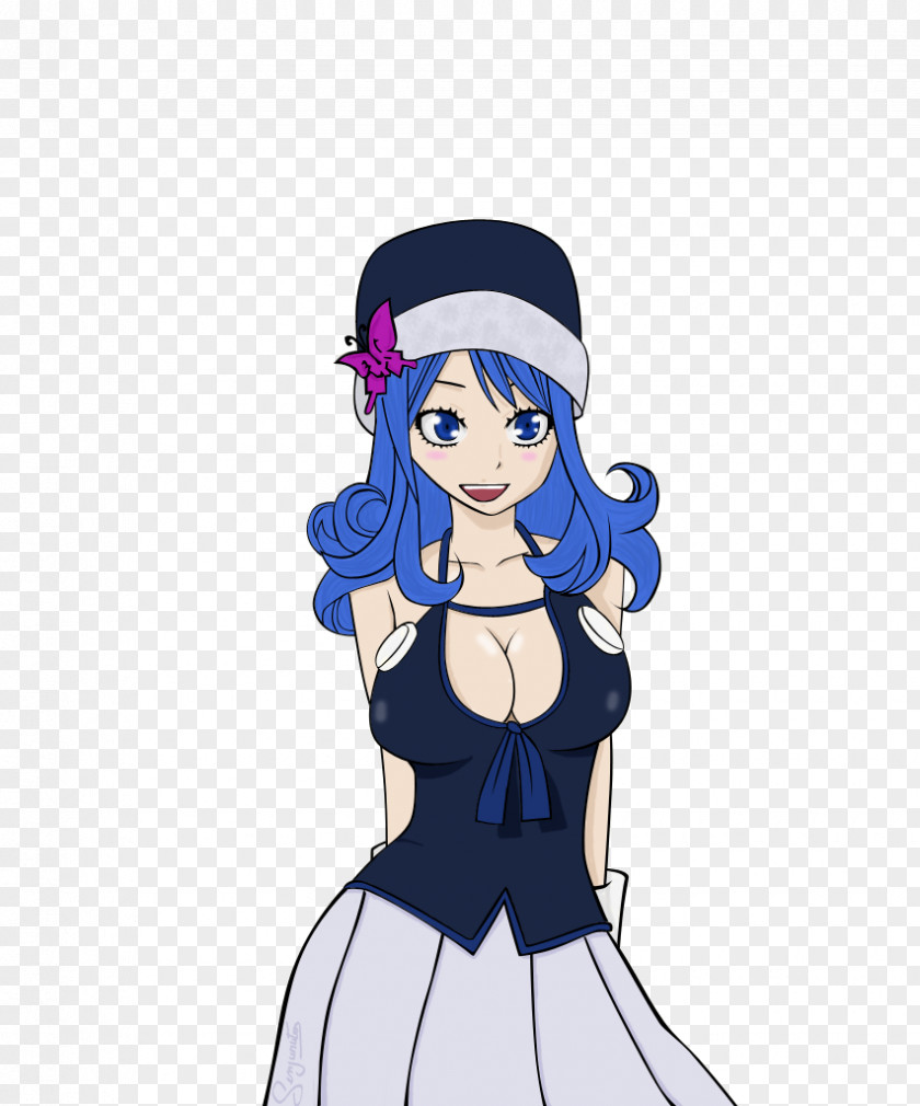 Juvia And Lucy Animated Cartoon Illustration Black Hair Headgear PNG